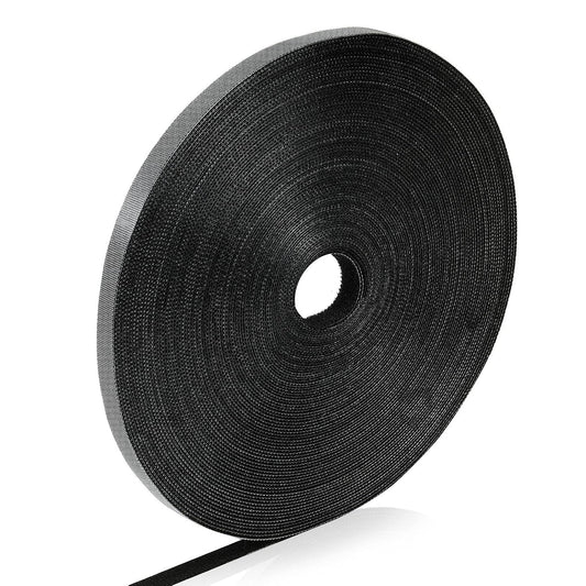 WILLBOND 1/2 Inch x 90ft Fastening Tape Cable Ties Reusable Fastening Nylon Tape Double Side Hook Roll Hook and Loop Straps Wires Cords Management Wire Organizer Straps (Black)