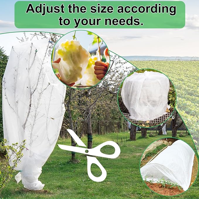 YDSL Plant Covers Freeze Protection 10FT×50FT, 1.06 oz/yd² Floating Row Covers for Garden Beds Pest/Sun Protection, Frost Cloths for Outdoor Plants for Vegetables Flowers Fruits Winter Protection