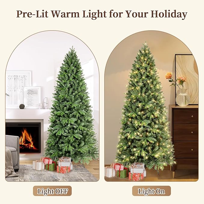 4ft Prelit Artificial Christmas Tree with Lights,North Valley Spruce Xmas Tree Indoor Outdoor Decor for Home Holiday, Easy to Assemble