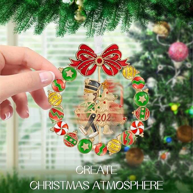 Laraine Christmas Tree Ornaments – 2025 Decorative Rotation Hanging Pendant of Car Charm Holiday Keepsake Gift Home Decor (Gold-Drummer Boy (2025))