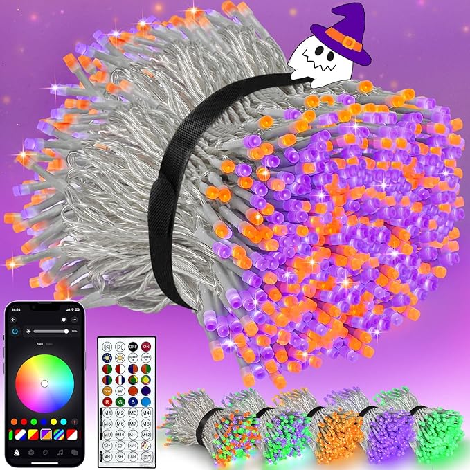 Smart Color Changing Christmas Lights with Remote & App Control, 198FT 600 LED RGB String Lights with Timer, Music Sync Multiple Modes Twinkle Christmas Tree Light Waterproof Indoor Outdoor Xmas Decor