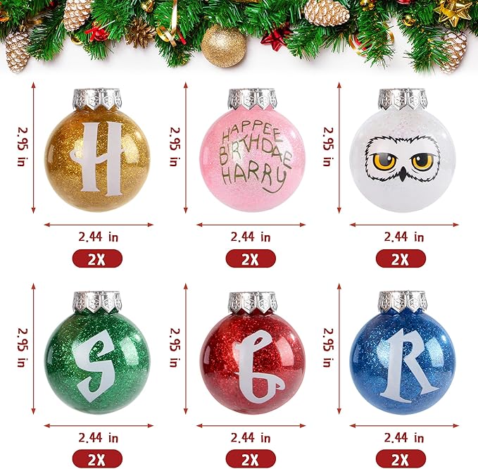 12PCS Christmas Magic Ball Ornaments ， Baubles with Strings Hanging for Holiday Party Tree Decoration Outdoor Intdoor Decor (Magic)