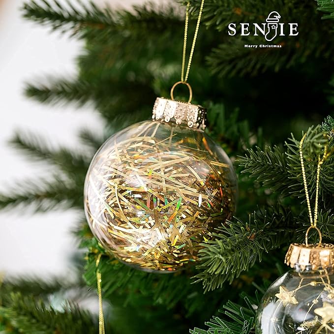 Christmas Ornaments Ball Set-Shatterproof Clear Plastic Decorative Baubles for Xmas Tree House Holiday Wedding Party Decoration,20pcs Gold