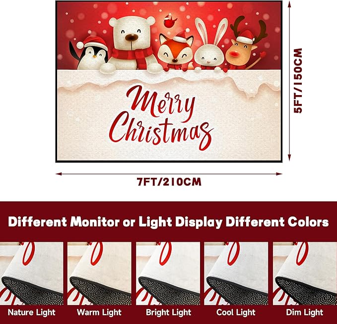 5' X 7' Christmas Area Rug Bedroom Living Room Rugs Xmas Decorative Area Rug Non-Slip Indoor Throw Rug Washable Rug Floor Carpet for Kitchen Nursery