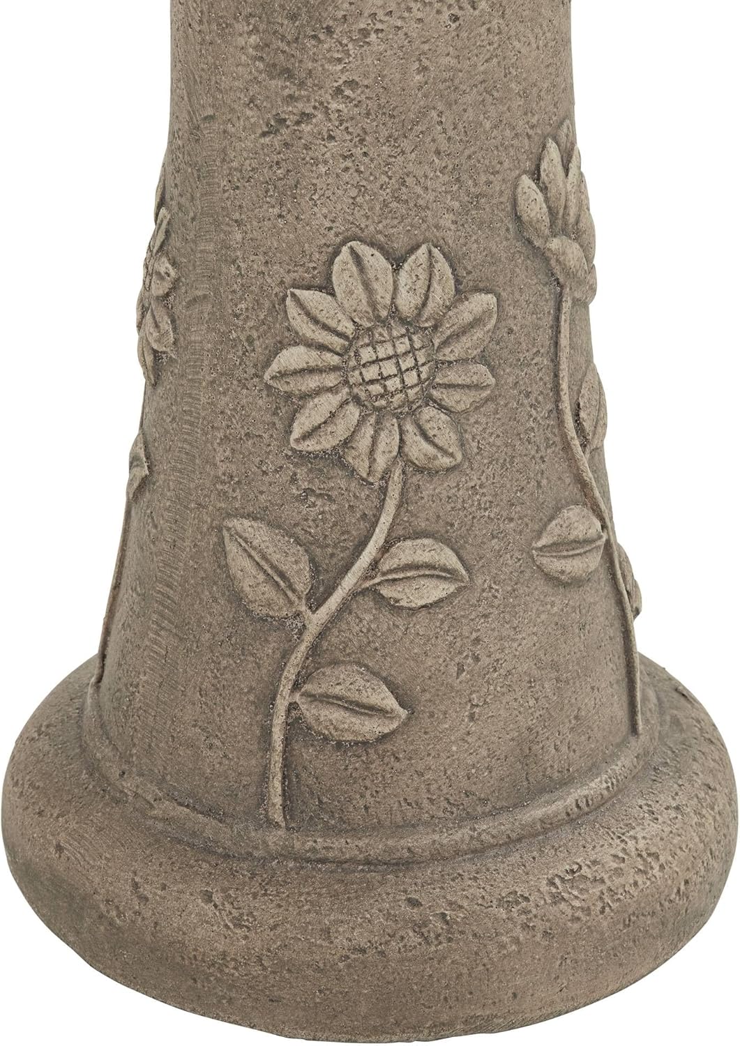 Missy Sunflower 20 1/4" High Large Rustic Outdoor Decor Gray Cement Floor Fountain with Light LED Standing Bird Bath Basin Water Feature for Outside Garden Patio Yard Backyard - John Timberland