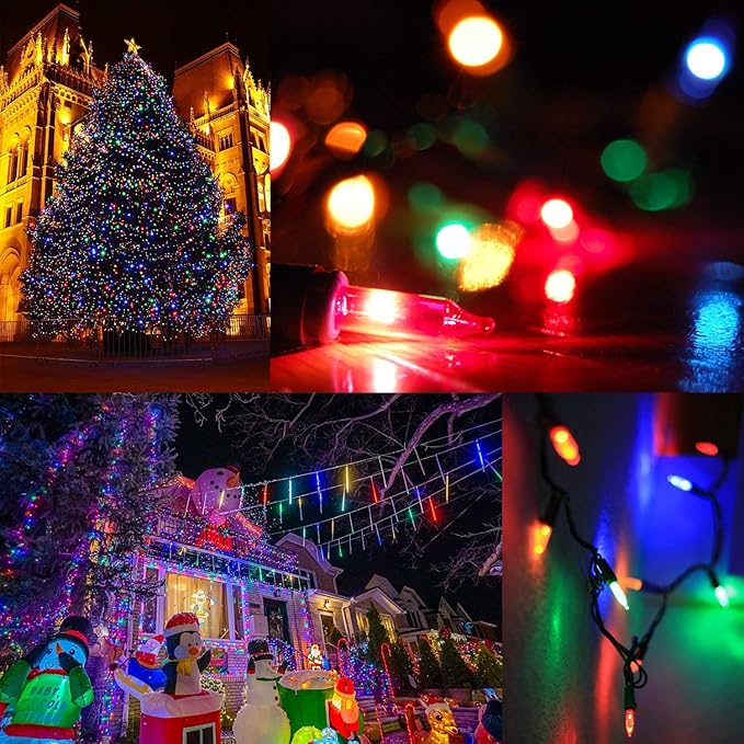 Christmas Lights Indoor Outdoor, 33FT 150 Lights Multicolor Christmas Tree Lights, 120V UL Certified Incandescent Mini String Light for Xmas Decoration, Holiday, Party, Home（No Twinkle Function）