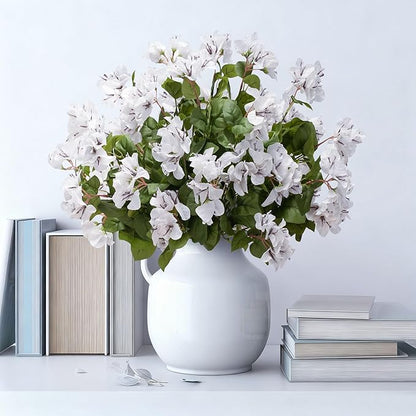 4 Pcs Artificial Flowers Bougainvillea Outdoor Artificial Plants Faux Flowers with Stems Silk Flowers for Wedding Porch Living Garden Decor(4PCS,White)