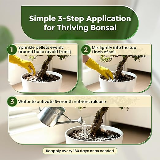 Leaves and Soul Bonsai Fertilizer Pellets |18-6-8 Slow Release Pellets for Seedlings, Mature Plants, All Tree Types | Multi-Purpose Blend & Gardening Supplies, No Fillers | 5.2 oz Resealable Packaging