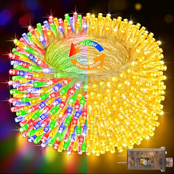 Heceltt 403FT 1000 LED Christmas Lights Outdoor, Color Changing String Lights with 11 Modes and Timer Memory Function for Xmas Tree Wedding Party Holiday Decor (Warm White to Multicolor)