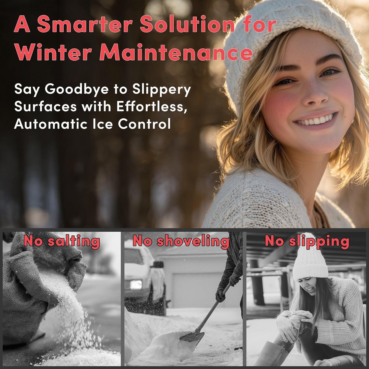 Electric Snow and Ice Melting Underground Cable 251 feet, Covers 83 sqft at up to 38 Watts/sqft, 240V – Radiant Heated Driveways, Walkways, Stairs – Installs Under Concrete, Asphalt, or Pavers