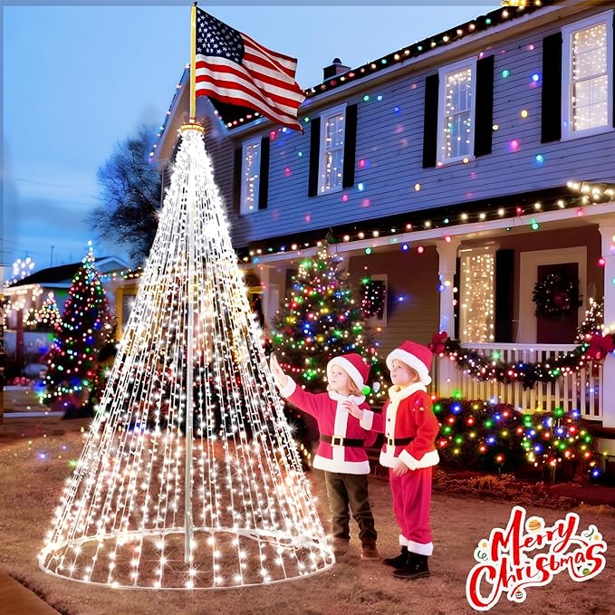 KNONEW 403ft 1000 LED String Lights Outdoor Christmas Lights 8 Modes & Timer Fairy Light Plug in Waterproof LED String Lights for Xmas Yard Tree Wedding Party Holiday Decorations (Cool White)