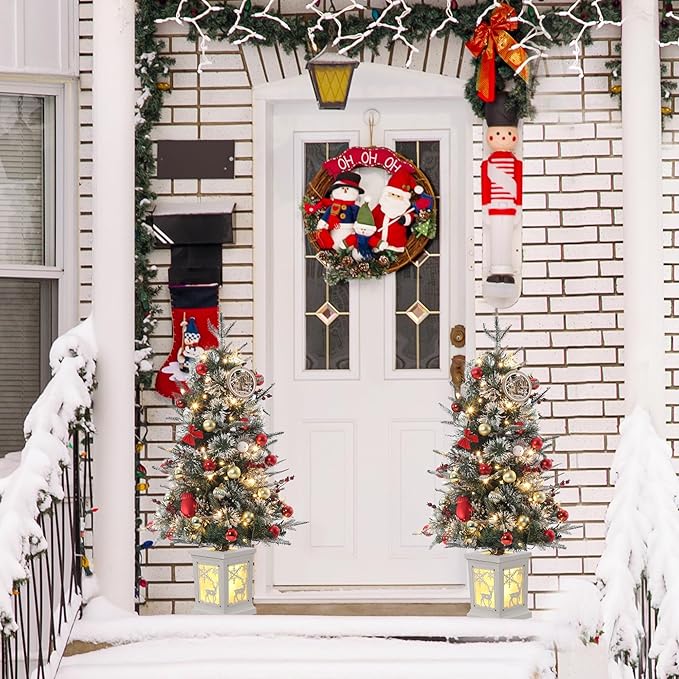 Small Christmas Tree with 78 Multi-Color Led Lights, 3 Ft Pre-Lit Artificial Christmas Decoration for Home Office Decoration