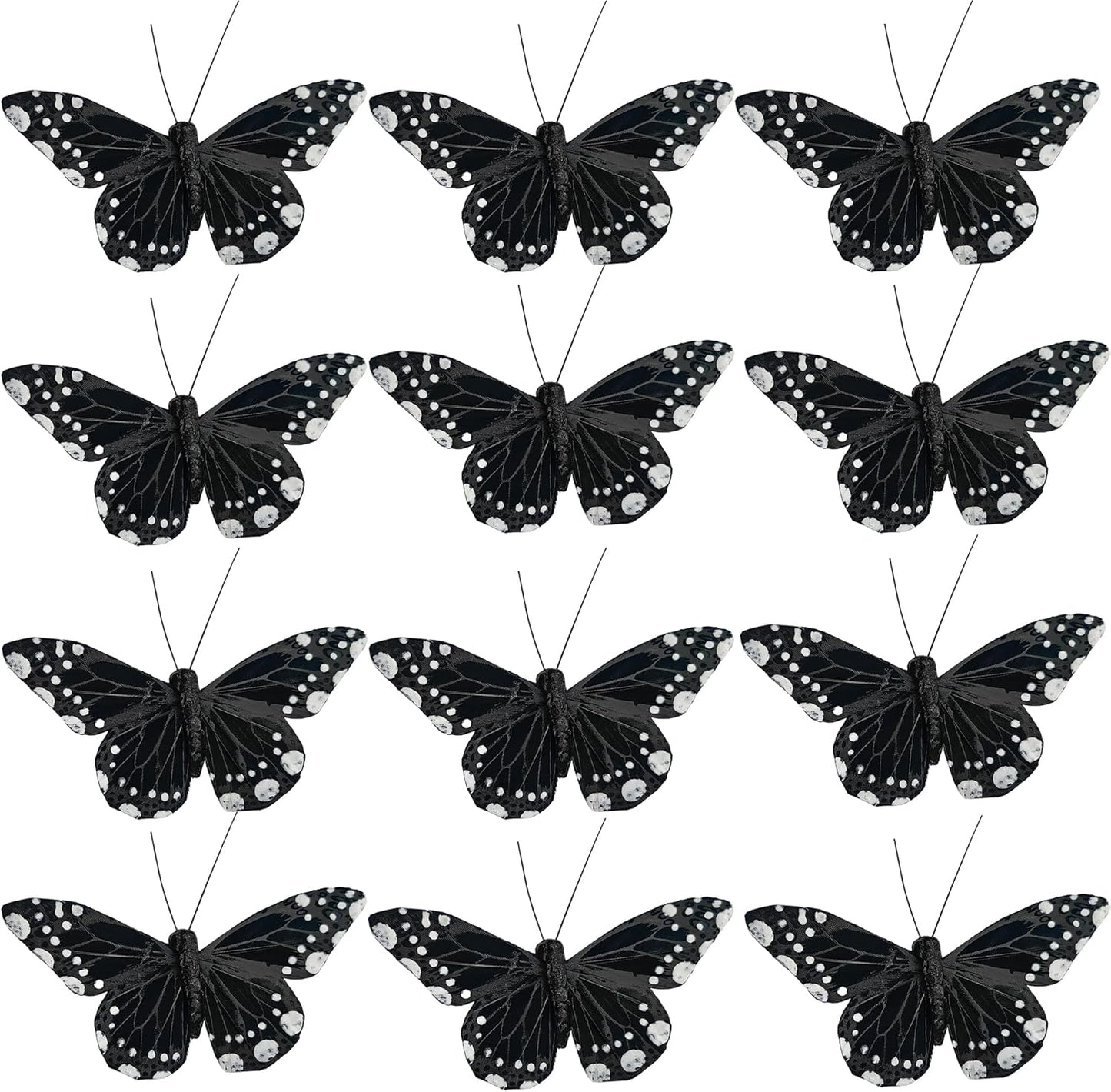 YCHTEWY- 12 pcs Black Butterflies Party Decorations Halloween Decoration Home Decoration…