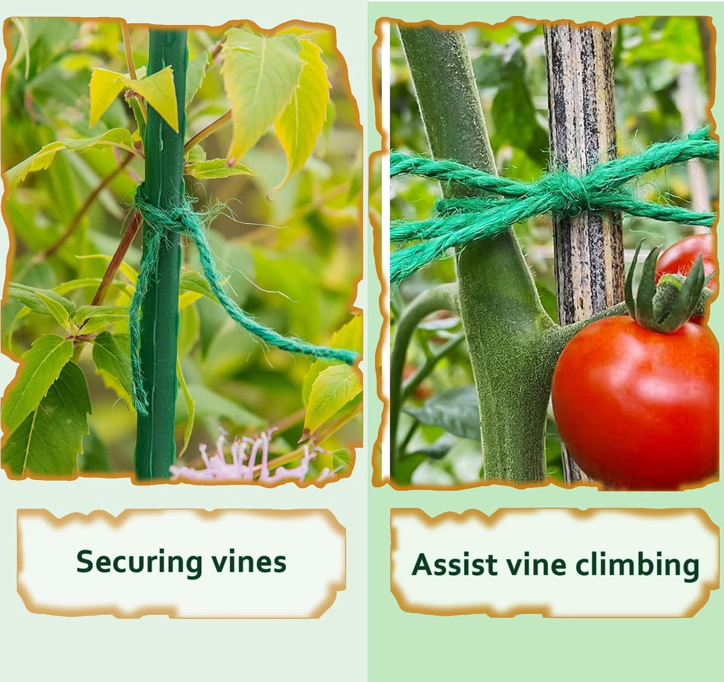 Garden Twine, 394 Feet 2mm Jute Twine,Baling Plant String,Gardening Jute for Climbing Plants,Tomatoes, Crafting Floristry 120-meter Green Hemp Rope, 2mm