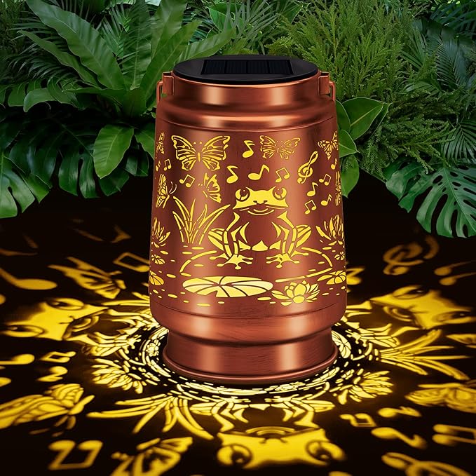 Solar Lantern Outdoor Lamp Waterproof Decorations Garden Decor, Christmas Birthday Gifts for Women, Mom, Grandma Decorative Garden, Yard, Patio, Lawn, Balcony Porch - Frog