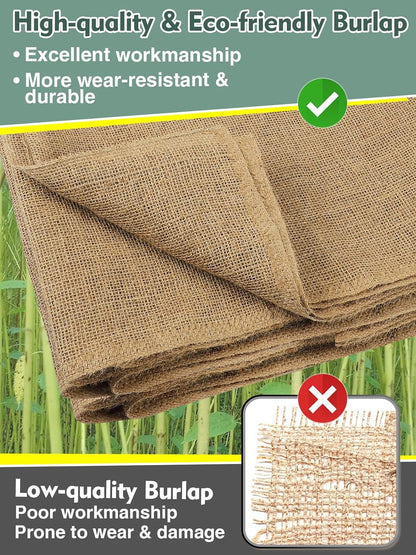 ANPHSIN 50ftx40in Natrual Burlap Plant Covers Freeze Protection - Winter Frost Plant Blankets, Frost Cloth Tree Wrap for Outdoor Bushes Trees Potted Plants Cold Weather