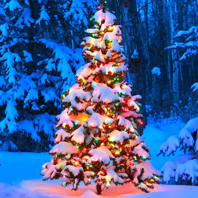 Toodour Christmas Lights Outdoor, 213ft 600 LED String Lights, Timer, Waterproof 8 Modes Outdoor Christmas String Light - Twinkle Light for Tree Home Garden Yard Wedding Party Xmas Decor(Multicolor)