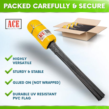 Yellow Marking Flags 1000 Pack - 4x5x15 Inch Yellow Flags for Yard - Markers For Lawn, Irrigation, Landscaping, Survey & Sprinkler Head Marking