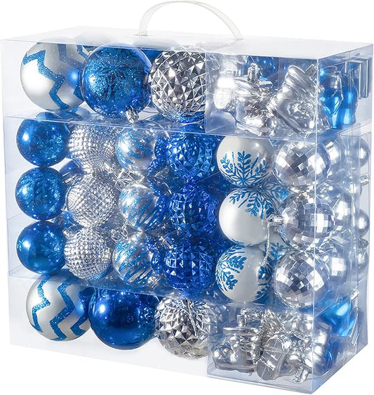 116pc Shatterproof Christmas Ball Ornaments Set with Gift Box - For Tree, Home, Wedding, Party