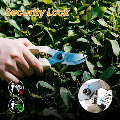 Goture Garden Shears 1Pc, Pruning Shears for Gardening, SK5 Garden Shears Pruning, Beige Garden Scissors Tools