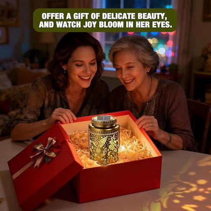 Cooo 6 Pack Solar Lanterns Outdoor Waterproof Hummingbird Red_Sage Solar Pathway Lights Landscape Path Christmas Gifts for Women Mom Grandma for Outdoor Table Lamps Garden Yard Backyard Decor -Gold