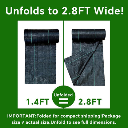 Weed Barrier Landscape Fabric Heavy Duty,3.2 OZ Premium Garden Weed Blocker Fabric for Weed Control, Plastic Ground Cover with Woven Weed Cloth,Durable Landscaping Fabric (2.8 X 200FT)
