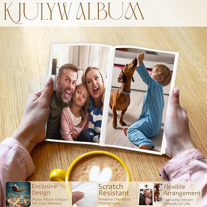 Christmas Photo Albums 4x6 Pictures, Christmas Santa Flying under Full Moon Winter Village Small Memory Photo Album Book for Baby Family Graduation Wedding Travel Vacation