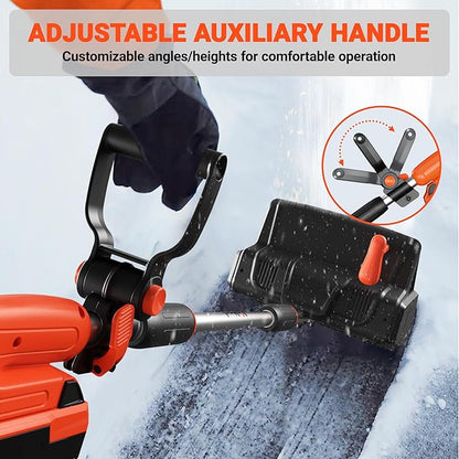 VOLTASK 24V 13-inch Cordless Snow Shovel with Directional Plate, Battery & Quick Charger Included