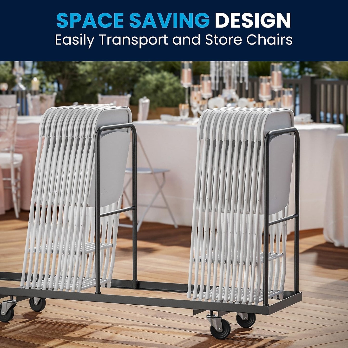 Flash Furniture Hercules Series Plastic Folding Chairs for Parties and Weddings, Stackable Commercial Event Seats with 650-lb. Static Weight Capacity, Set of 6, White