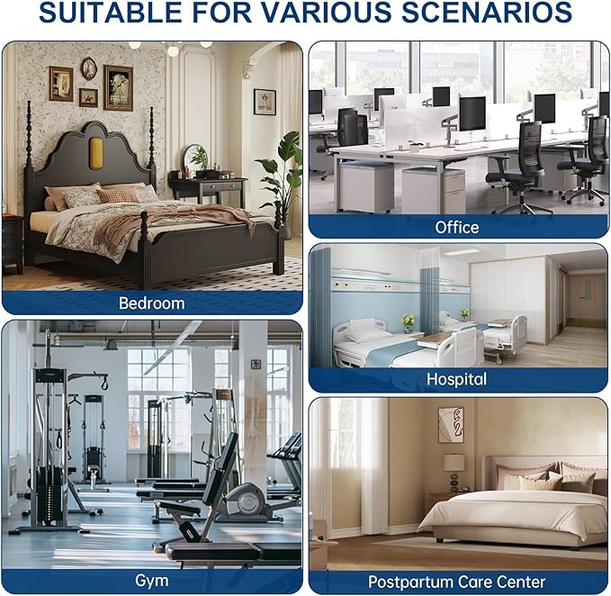 Humidifiers for Bedroom Large Room, 5L No Mist Humidifier for Baby Plants Quiet Top-Fill Air Purifiers Air Cleaner, Tap Water Use, Last 12-Hour, Remote & LED Touch Control