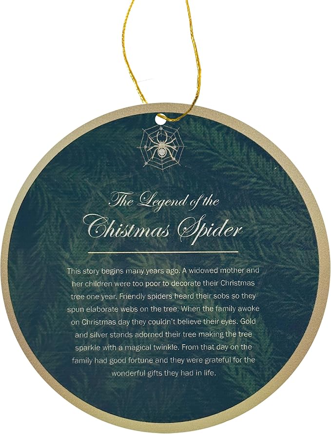 Spider Ornament Set of 2 – 24K Gold Plated Crystal-Studded Hanging Ornament & Multidimensional 5D Spider Ornament for Christmas Tree Decor by Matashi