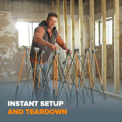 BORA Centipede CT10 36 inch Tall Portable Folding Workbench with Carry Strap, Collapsible Workstand, Construction Table, Support, Sawhorse, 2Ft X 8Ft, 36 inch Work Height, 2,500lb Weight Capacity