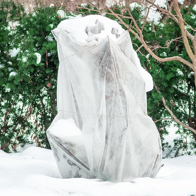 2PCS 10 Ft x 50 Ft Plant Covers Freeze Protection 1.05 oz/yd²Frost Blankets for Winter Outdoors Plants Floating Row Cover Frost Cloth Plant Freeze Protection