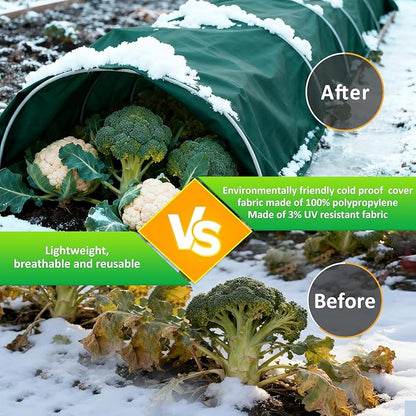 Green Plant Covers Freeze Protection, 10 x 50 ft - 0.9 oz/yd² Frost Cloths for Outdoor Plants, Tree Covers Freeze Protection, Winter Garden Blanket, Sun Cover for Plants for Greenhouse, Vegetables