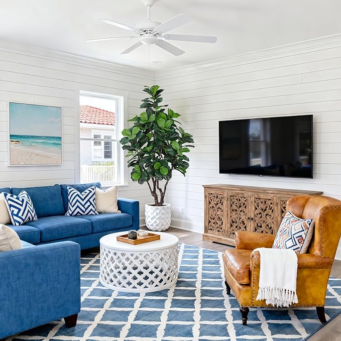 7FT Artificial Fiddle Leaf Fig Tree for Home Decor, Realistic Faux Plants Indoor Ficus Lyrata Trees in Pot, Fake Floor Plant for Living Room Office Christmas Housewarming Gift