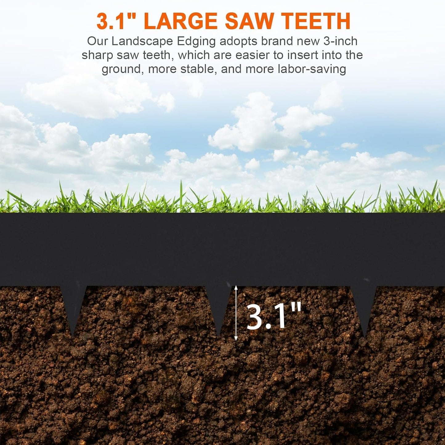 42" L X9.4 H Metal Landscape Edging, Heavy Duty Galvanized Steel Garden Edging,6 Pack Garden Edging Border for Lawn, Flower Bed, Yard (Black)