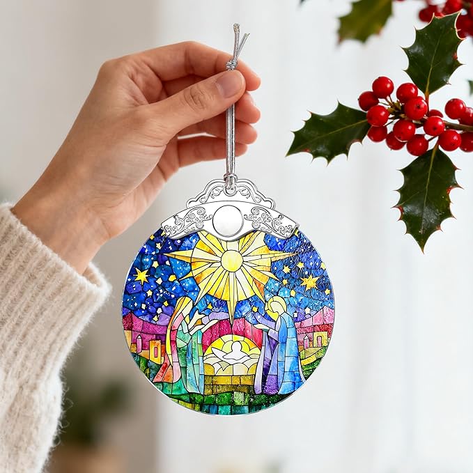 Christmas Ornament, Christmas Tree Decor, Christian Ornament, Nativity Scene, Religious Home Decor, Christian Gifts, Religious Gifts, Gift Exchange, Gift Idea - Pattern B