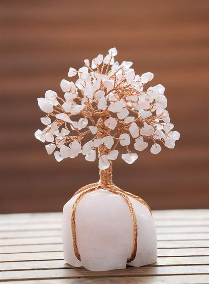 Crocon Rose Quartz Crystal Tree with Rose Quartz Stone Base Tree of Life Decor for Bedroom, Birthday Gifts for Women, Sister Gift, Birthday Gifts for Mom, Cute Home Decor Pink Housewarming Present