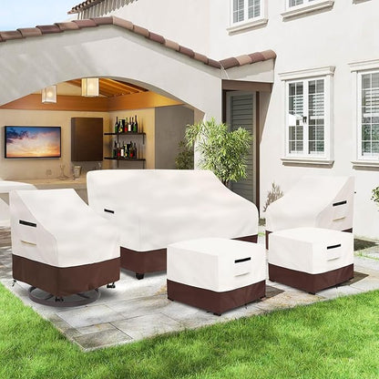 Outdoor Couch Covers,58 Inches Outdoor Sofa Cover, Waterproof Patio Furniture Cover,Furniture Covers for Patio Seating (Beige)