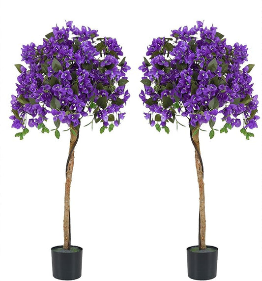SAFEPLUS 4.5FT Bougainvillea Artificial Tree, Tall Fake Floor Plant for Indoor Outdoor Décor
