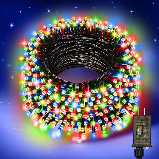 Nisocy 200 LED 4 Color Christmas String Lights, Multicolor Fairy Lights with Green Wire, 8 Modes Plug in Christmas Tree Lights for Indoor Outdoor Holiday Decorations, Party, Patio, Home Décor(66FT)