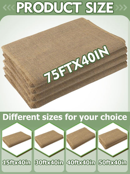 ANPHSIN 75ftx40in Natrual Burlap Plant Covers Freeze Protection - Winter Frost Plant Blankets, Frost Cloth Tree Wrap for Outdoor Bushes Trees Potted Plants Cold Weather