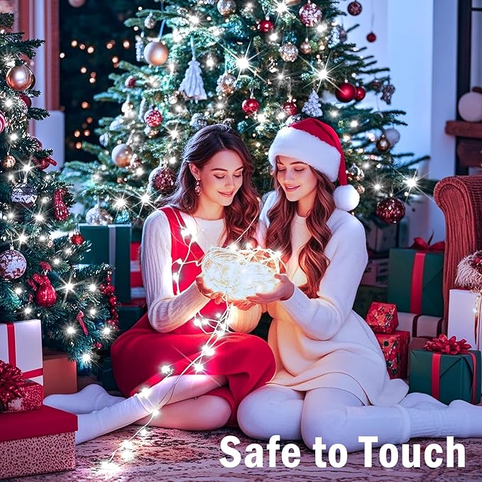 SAUIRS 197FT 500 LED Christmas Lights Outdoor String Lights with 8 Modes Timer Waterproof Fairy Light Plug in for Outside Indoor Party Xmas Palm Tree Yard Wedding Decorations(Cool White)