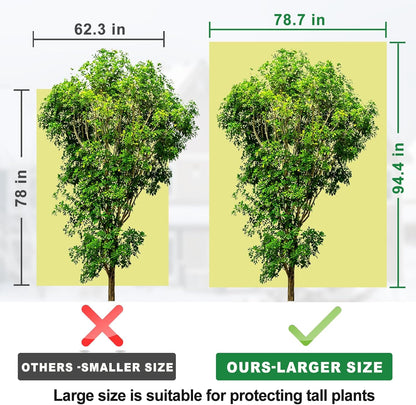Plant Covers for Winter Tree Covers Freeze Protection, 78.7" X 94.4" Large Frost Blankets for Outdoor Plants with Zipper Drawstring, Fig Tree Plant Jacket Covers Cold Weather Protection Bags