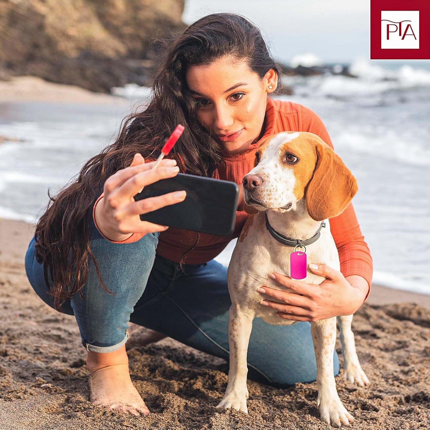 [Press TX Art] 40 Pcs Round(Circle), Bone, Rectangle, Heart Anodized Aluminum Stamping Blanks Tags 10 Mixed Colors Metal Engraving ID Name Tags with Rings (Rectangle in 10 Colors)