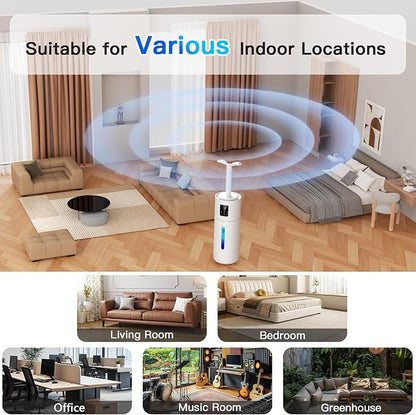 Smart Humidifiers for Large Room Bedroom Home 1800 sq.ft, 17L/4.5Gal Large Humidifier with Extension Tube & 3 Mist Modes, Top Fill Whole House Cool Mist Humidifiers for Plant Commercial Office