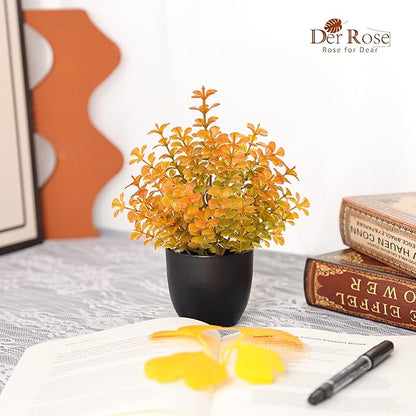 Der Rose Fall Fake Plants 4 Packs Artificial Plants Small Faux Plants Black Bathroom Accessories Fall Decorations for Home Bathroom Home Office Desk Fall Decor Indoor