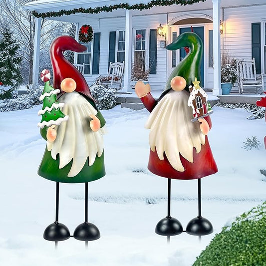 HONGLAND Outdoor Christmas Decorations Gnomes Decorative Garden Stakes, Unique Thanksgiving Gifts for Outside Garden Decor Yard Lawn Porch Party-18 Inch
