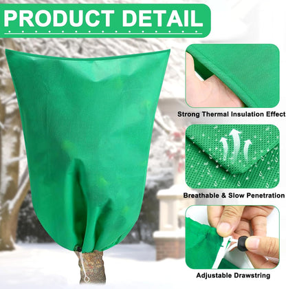DQS 2 Pack Plant Covers Freeze Protection, 39.3" x39.3" Winter Frost Protection Blankets Frost Cloth,Suitable for Outdoor Winter Frost, Cold Weather, shrubs, Trees, Jackets, and coverings