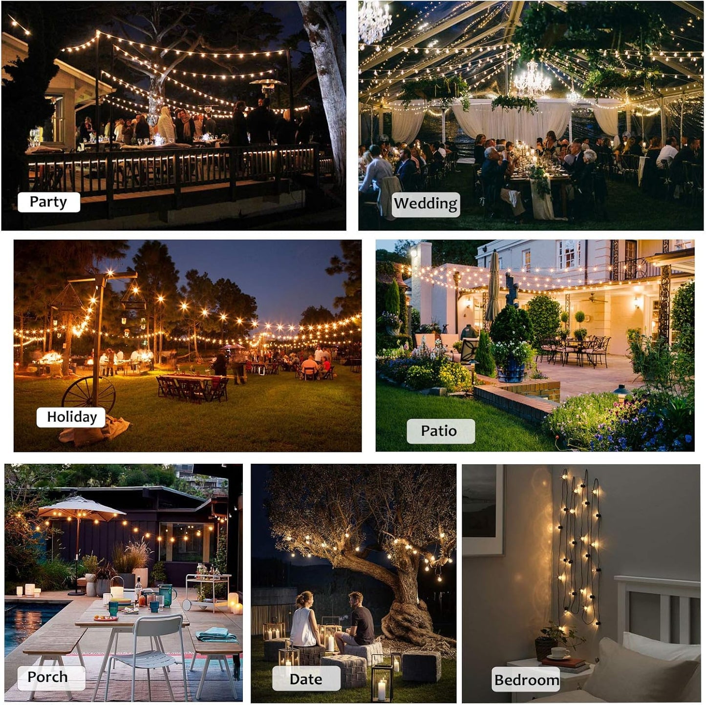 Outdoor String Lights 100FT Globe String Lights with 52 Dimmable G40 Shatterproof LED Bulbs,Waterproof Connectable Patio Light String Lights for Backyard Hanging Lights,2700K Warm Glow